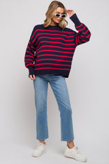 Navy Striped Long Sleeve Knit Maternity Sweater