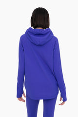 Royal Blue Hooded Long Sleeve Active Top