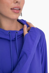 Royal Blue Hooded Long Sleeve Active Top