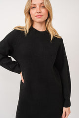 Black Mock Neck Sweater Dress