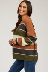 Multi-Color Striped Maternity Sweater