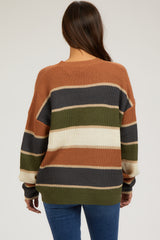 Multi-Color Striped Maternity Sweater