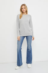 Grey Knit Long Sleeve Top