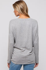 Grey Knit Long Sleeve Maternity Top