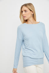 Light Blue Knit Long Sleeve Top