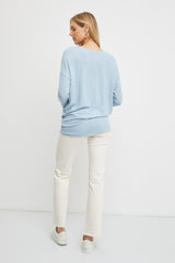 Light Blue Knit Long Sleeve Top