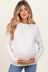 Ivory Knit Long Sleeve Maternity Top