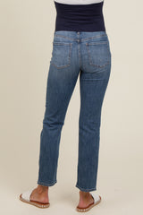 Blue Slim Straight Maternity Jeans