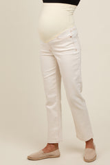 White Straight Leg Maternity Jeans