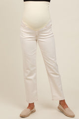 White Straight Leg Maternity Jeans