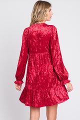 Red Velvet Long Sleeve Dress