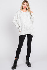 Ivory Speckled Knit Sweater