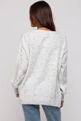 Ivory Speckled Knit Maternity Sweater