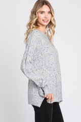 Grey Speckled Knit Sweater