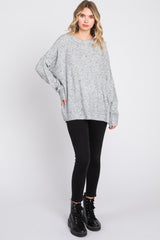 Grey Speckled Knit Sweater