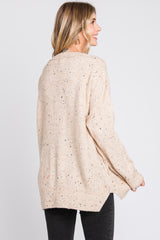 Beige Speckled Knit Sweater