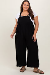 Black Linen Plus Overalls