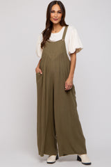 Olive Wide Leg Maternity Overall