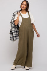 Olive Wide Leg Maternity Overall