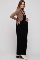 Black Wide Leg Maternity Overall