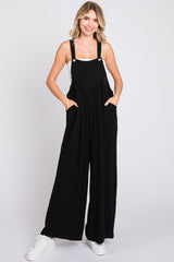 Black Wide Leg Maternity Overall