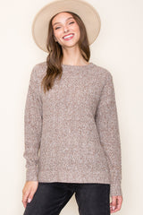 Brown Pattern Knit Sweater