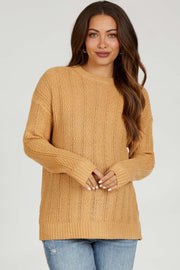 Camel Pattern Knit Maternity Sweater