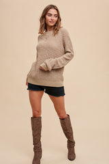 Taupe Open Knit Sweater