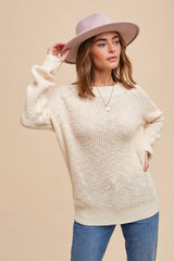 Cream Open Knit Maternity Sweater