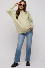 Light Olive Mock Neck Maternity Sweater