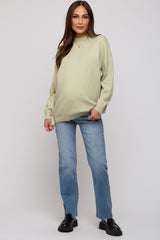 Light Olive Mock Neck Maternity Sweater