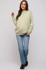 Light Olive Mock Neck Maternity Sweater