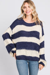 Navy Striped Knit Maternity Sweater