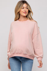 Pink Dropped Shoulder Maternity Sweatshirt