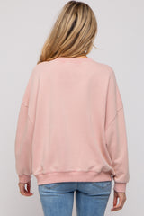 Pink Dropped Shoulder Maternity Sweatshirt