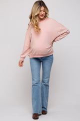 Pink Dropped Shoulder Maternity Sweatshirt