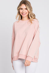 Pink Dropped Shoulder Sweatshirt