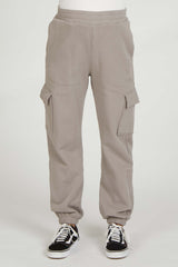 Taupe Fleece Cargo Maternity Sweatpants