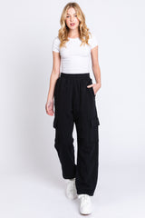 Black Fleece Cargo Maternity Sweatpants