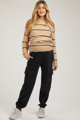 Black Fleece Cargo Maternity Sweatpants