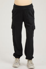 Black Fleece Cargo Maternity Sweatpants