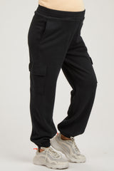 Black Fleece Cargo Maternity Sweatpants