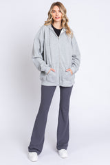 Heather Grey Hooded Maternity Jacket