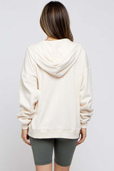 Cream Hooded Maternity Jacket