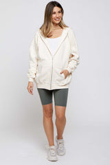 Cream Hooded Maternity Jacket