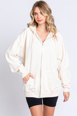 Cream Hooded Maternity Jacket