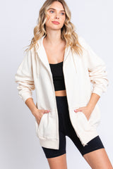 Cream Hooded Jacket