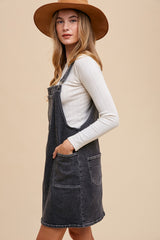 Black Denim Overall Dress