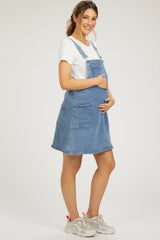 Navy Denim Maternity Overall Dress