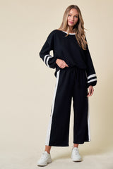 Black Striped Long Sleeve Set